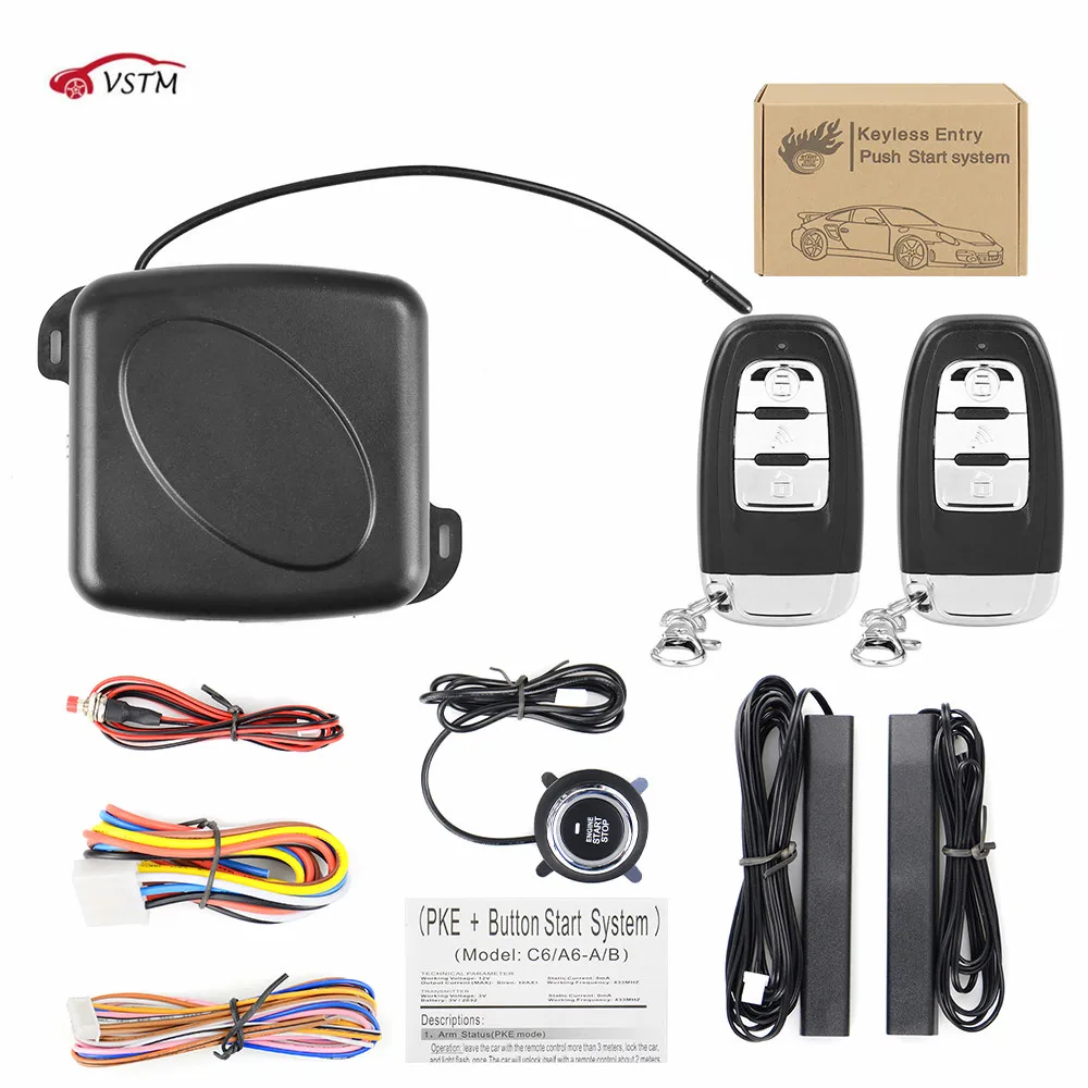 Car Alarm Car Engine Push Start Button Rfid Lock Ignition Starter
