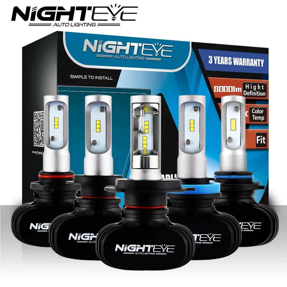 Светодиодсветодиодный лампы NIGHTEYE CSP H4 LED H7 H11 H8 6500K 9005 лм 50 Вт светодиодные для