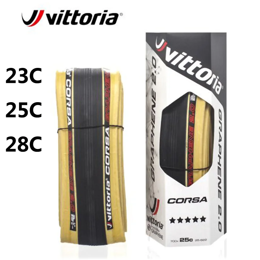 Велосипедная шина Vittoria Corsa G + конкуренция Графен 2 0 700 x 23C/25C/28C Tan 320 TPI 700C для