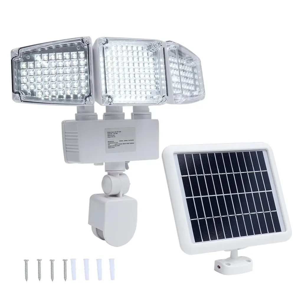 

188 LEDs Triple Head Solar Power Motion Inductive 1000Lm Light Waterproof Bright Light Outdoor Path Door Decor JY1721-188 Sale