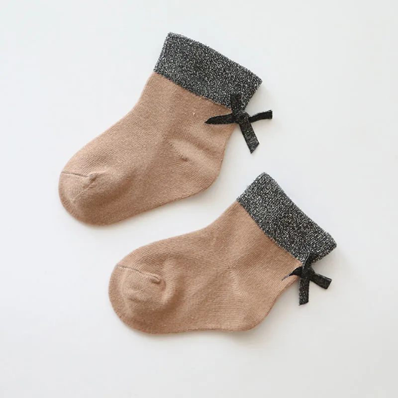 Осенне-зимние новые модные детские носки с бантом для девочек носки для маленьких мальчиков и девочек бесшовные детские хлопковые носки для детей от 0 до 8 лет