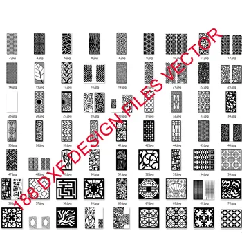 

188 metal door window decor hollow sheet dxf format 2d vector design drawing for CNC laser plasma cutting files collection