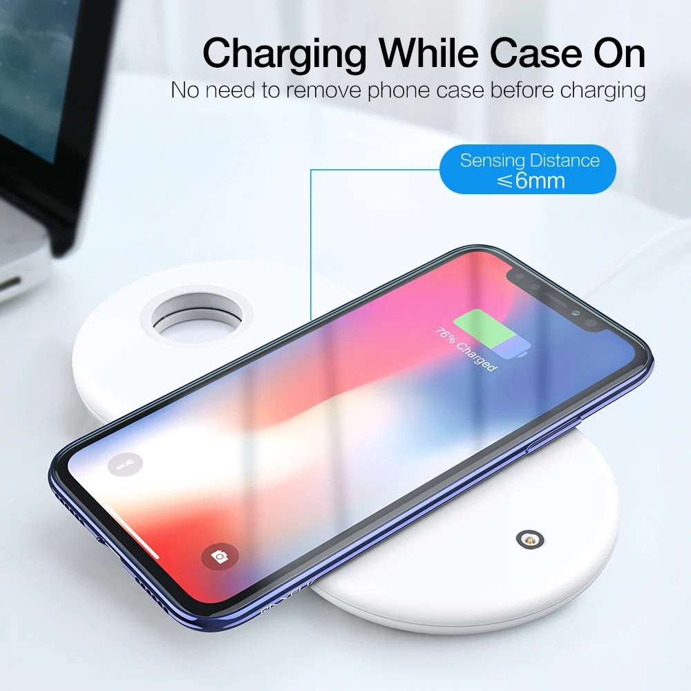 3 в 1 Беспроводное зарядное устройство для iPhone 8 X XS Max XR XS 10W Беспроводная зарядка для Apple Watch 2 3 4 Airpods Беспроводная зарядка Pad