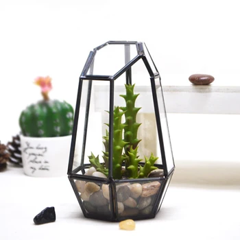 

Geometric Shape Succulent Flower Pot Decorative Crystal Glass Vase Fashion Ornament For Home Wedding Flower Pot Container