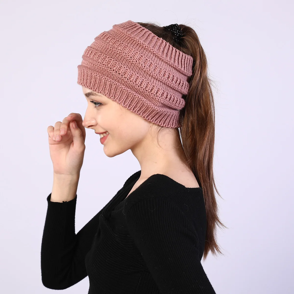 Ponytail Woolen Hat|Women's Skullies 