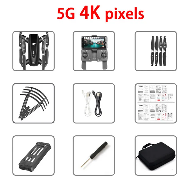 Дропшиппинг Дрон 4k HD камера Дрон с GPS 5G WiFi FPV 1080P RC вертолет полет 20 минут Квадрокоптер Дрон с камерой - Цвет: 5G 4K Bag