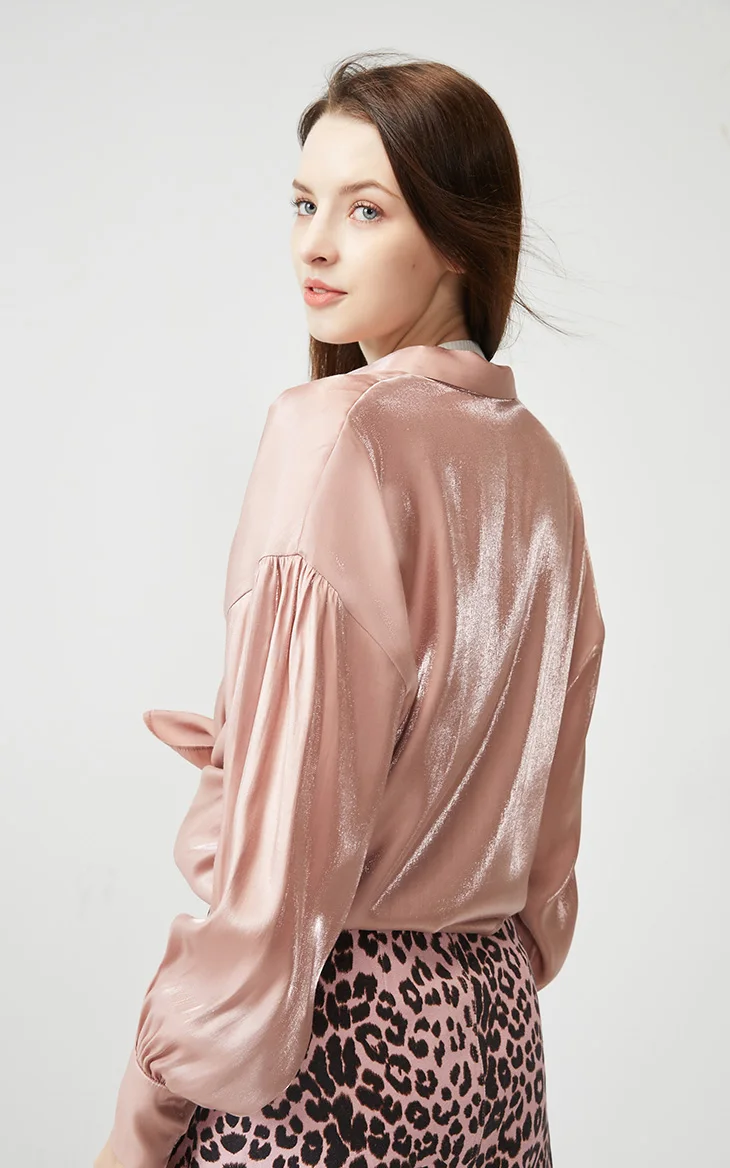 Vero Moda женская OL стильная металлическая блестящая Свободная рубашка с открытыми плечами | 319305537