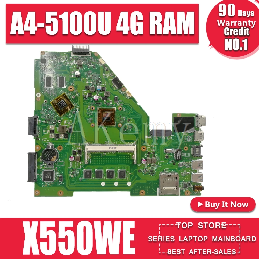 X550WE Moederbord A4-5100U 4G Ram Voor Asus Chromebook X550WE X550W D552W X552E X550EP Laptop Moederbord X550WE Moederbord X550WE Moederbord A4-5100U 4G Ram Voor Asus Chromebook X550WE X550W D552W X552E X550EP Laptop Moederbord X550WE Moederbord