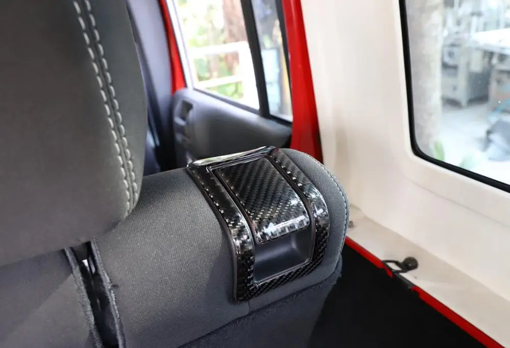 Декоративные наклейки на заднее сиденье для Jeep Wrangler JK 2011- из мягкого углеродного волокна, аксессуары для салона автомобиля, 4 шт