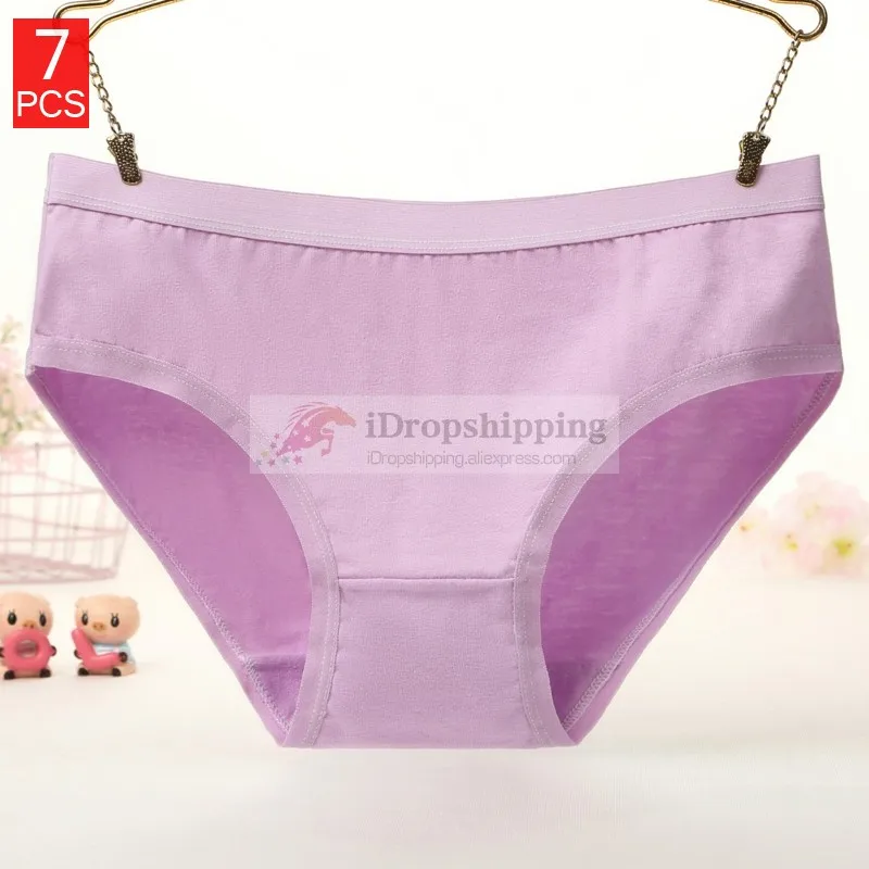 7PCS трусы женские предметов хлопок Для женщин нижнее белье Плюс Размеры брюки большой Для женщин s женские Трусики для девочек трусики малоэтажных трусы бесшовные трусы белье для женщин M~ 3XL - Цвет: 7LPU
