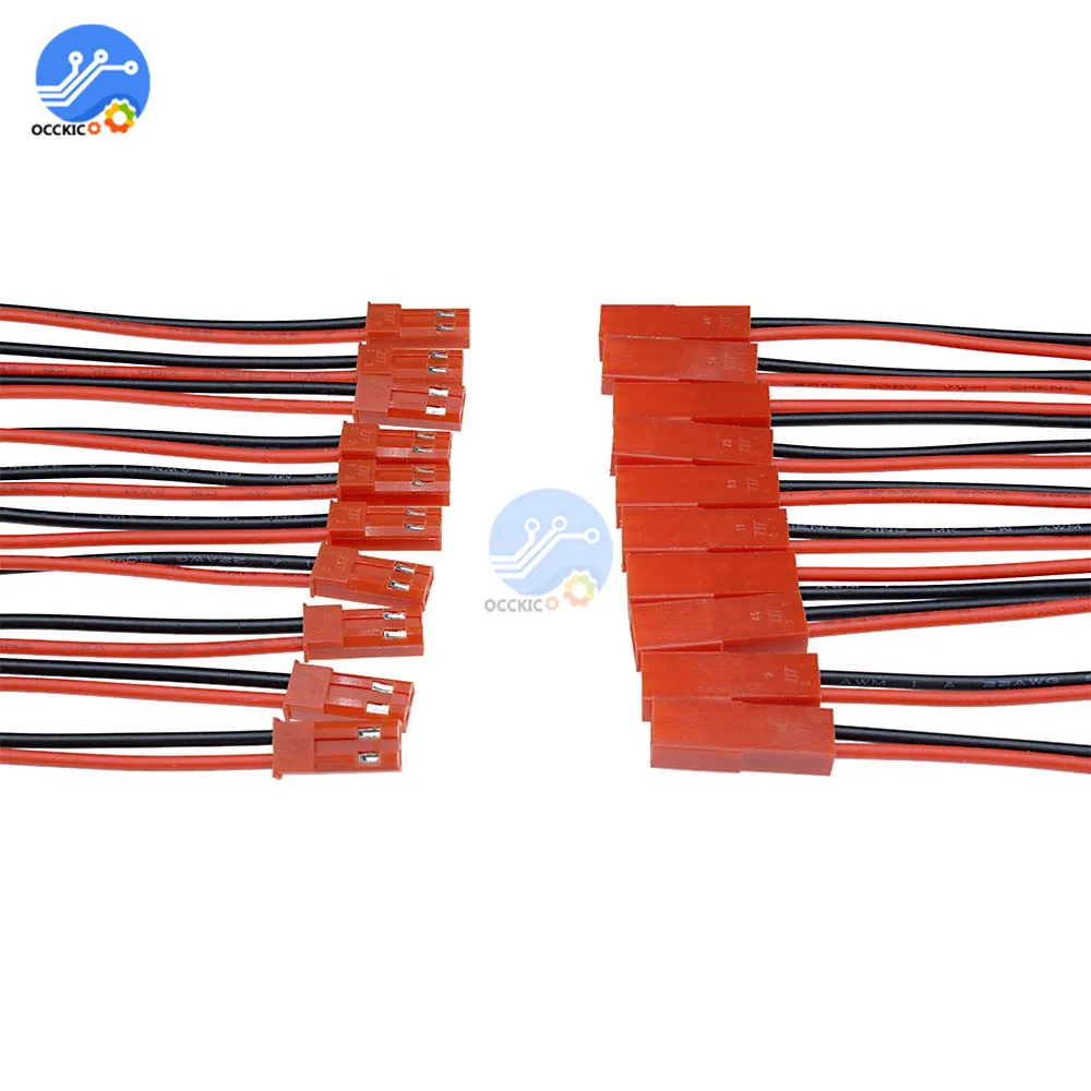 10 пар 100 мм Штекерный разъем 2PIN JST 2 5 кабель для RC BEC батареи вертолета DIY|Коннекторы