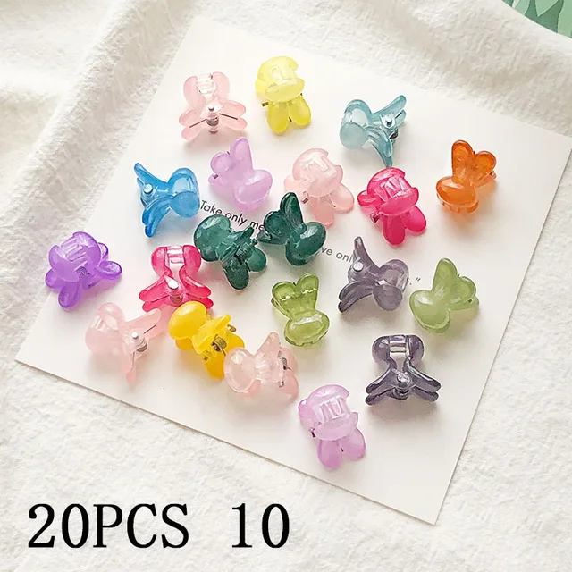 30/50PCS/Set Girls Cute Colorful Flower Star Mickey Small Hair Claws Kids Sweet Hairpins Hair Clips Fashion Hair Accessories 20pcs 10