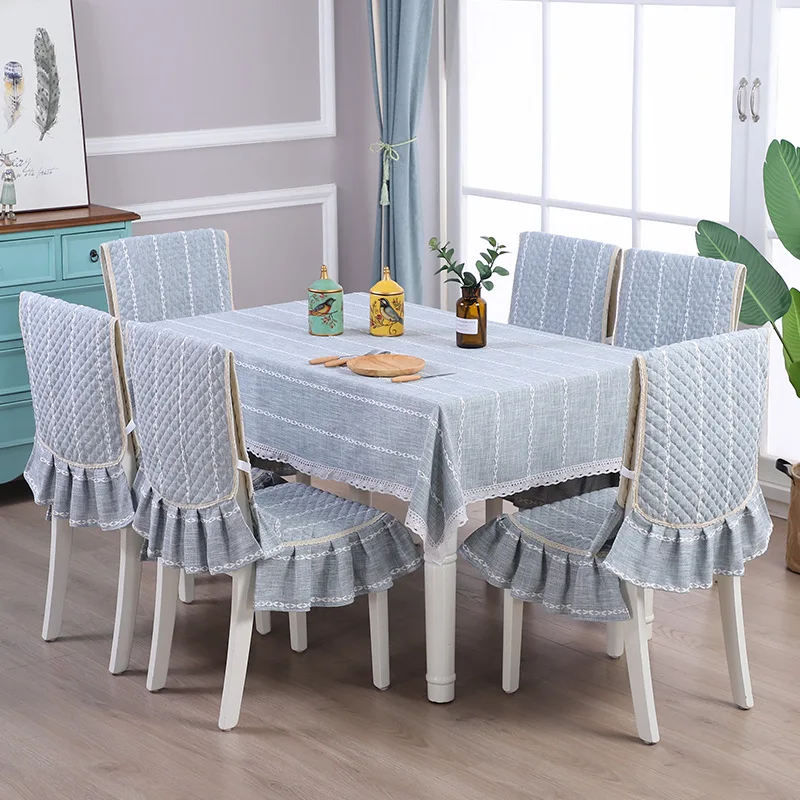 

Modern Minimalist Chair Cover Pastoral Home Chair Cushion Cover Fabric Lattice Square Cover Table and Chair Covers Four Seasons