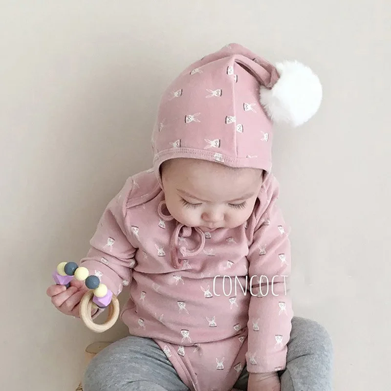 pic Новое поступление; комбинезон с принтом для мальчиков и девочек; милый осенний Детский комбинезон с длинными рукавами и шапочкой; 0-3t - Цвет: pic