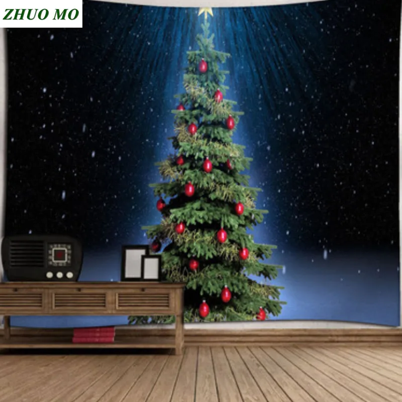 Настенные подвесные рождественские украшения гобелен домашняя микрофибра полотенце полиэстер путешествия Кемпинг Рождественская елка живопись гобелен