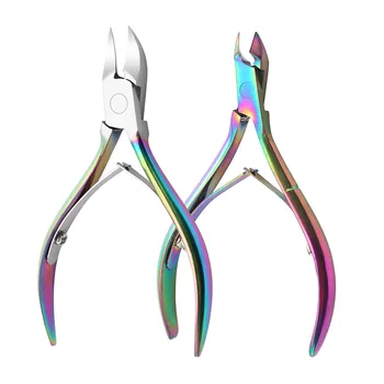 

1PC Nail Cuticle Nipper Stainless Steel Rainbow Tweezer Clipper Dead Skin Remover Scissor Plier Trimming Manicure Nail Art Tool