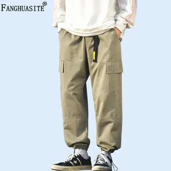 

Men's Casual Pants Autumn Solid color High quality Cotton Trousers male Multi-pocket Fashion Loose Comfortable Cargo Pants A997