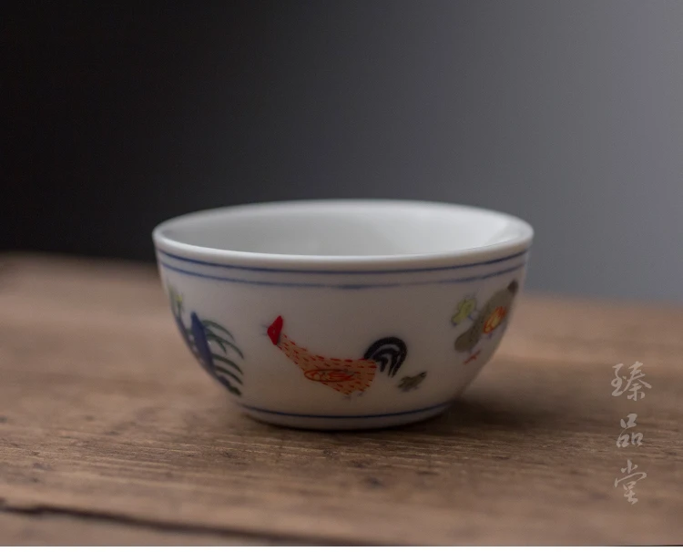 Цзиндэчжэнь имитация Ming chenghua куриный цвет ведро цилиндрическая чашка образец чашки чая