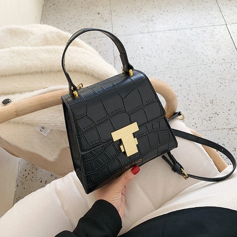 

Purses and Handbags Stone Pattern PU Leather Crossbody Bags for Women 2019 Mini Shoulder Messenger Bag Handle Lady Travel Totes