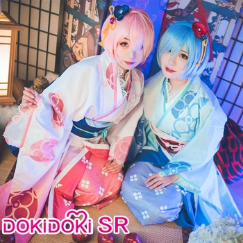 

DokiDoki-SR Anime Re : Zero Re: Starting life in a different world from zero Ram Rem Cosplay Kimono Costume Women Halloween