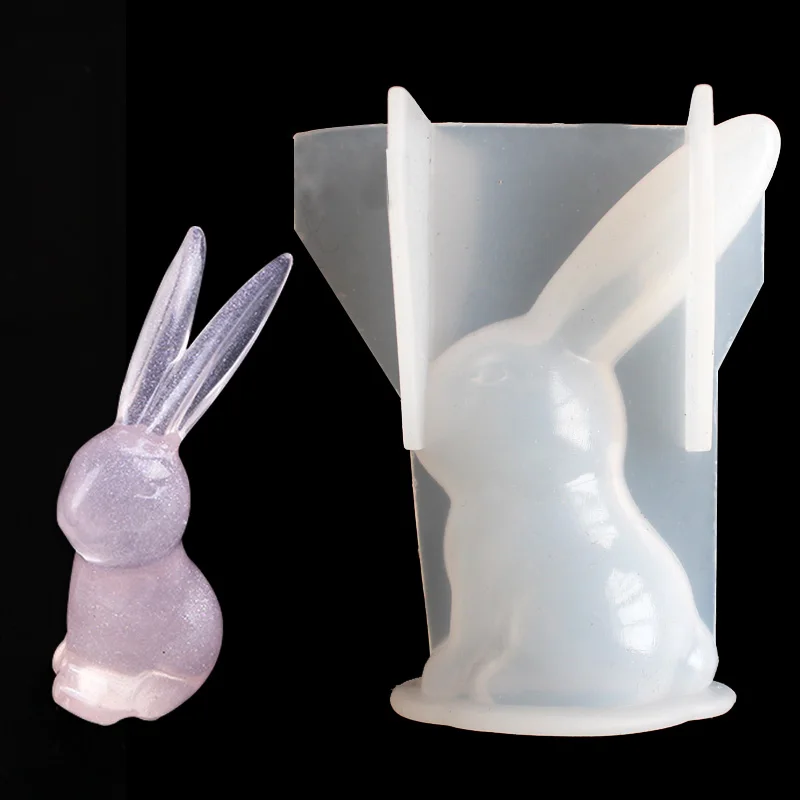 3D длинная Ушная силиконовая форма в виде кролика DIY помадка мусс штукатурка глина