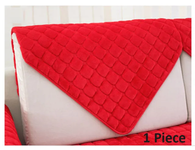 red 1pcs 1 шт., клетчатое плюшевое тканевое покрывало для дивана, европейский стиль, мягкое нескользящее покрытие, чехол для дивана, полотенце для декора гостиной - Цвет: red 1pcs