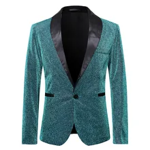 Fashion Men's Autumn Winter Casual Jacket Long Sleeve Performances Top Wedding Groom Singer Slim Fit Blazer Hombre 10.15