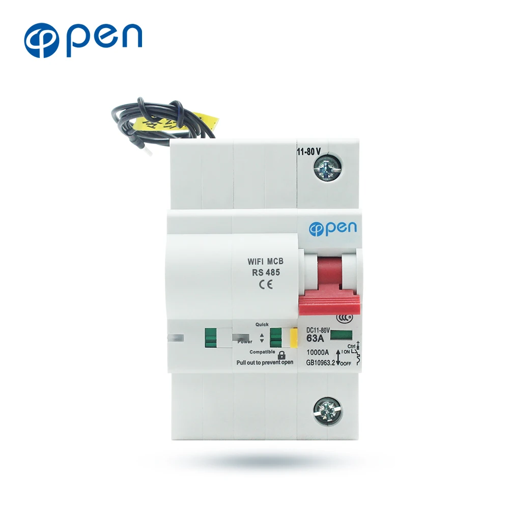 OPEN 1P DC WIFI Circuit Breaker with RS485 Communication Interface overload/ short circuit protection