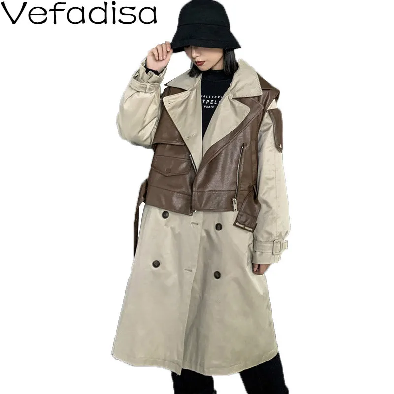 

Vefadisa England Style Trench Coat Woman 2019 Solid Suit Collar Trench Coat Khaki Overcoat Woman Sets Two Pieces Winter QYF1117