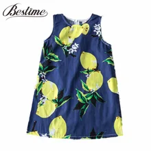 Летние Детские платья для девочек с ананасом и лимонами, платья для девочек хлопковый Детский сарафан без рукавов сарафан, одежда для девочек от 2 до 7 лет