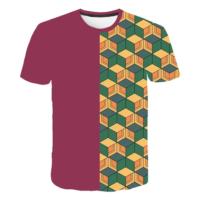 Anime T Shirt Demon Slayer Kimetsu no Yaiba Cosplay T Shirt Kids Girls Children Kamado Tanjirou Nezuko sword Tee Shirt Cool Tees 12064