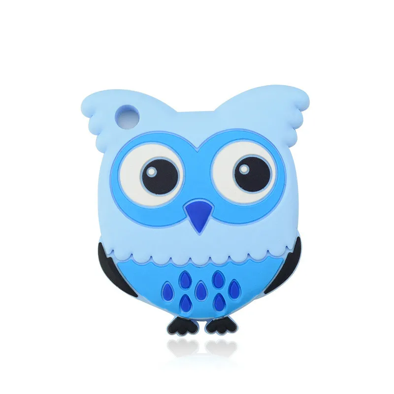 Blue Owl Силиконовые Прорезыватели для зубов в виде слона, Детские Прорезыватели для младенцев силиконовые подвески для детей, подарок для прорезывания зубов, игрушки для малышей - Цвет: Blue Owl