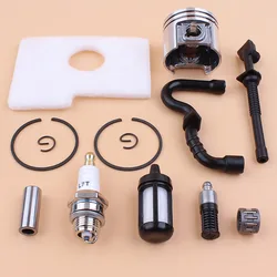 38mm pistão kit & filtro de ar combustível linha óleo tubo mangueira para stihl 018 ms180 ms 180 motosserra substituir 1130 030 2004, 1130 124 0800