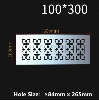 100MM X 300MM8 Алюминиевый сплав прямоугольная вентиляционная решетка вентиляционная крышка шкаф для обуви шкаф сетка отверстие жалюзи вентиляционное отверстие домашний декор крышка - Цвет: 100MM X 300MM8