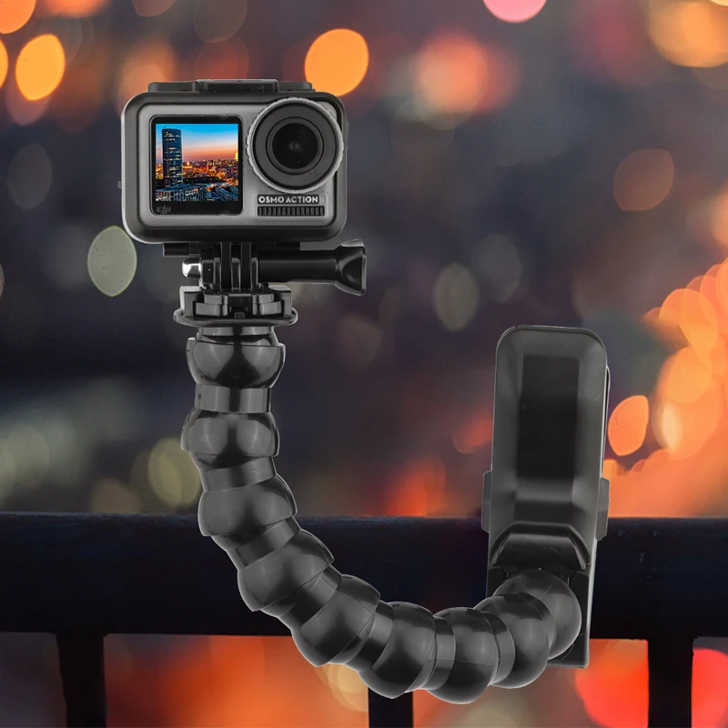 Зажим с гибкой регулируемой гусиной шеей для GoPro 9 Hero 8 7 6 5 Sjcam Yi экшн камеры штатив