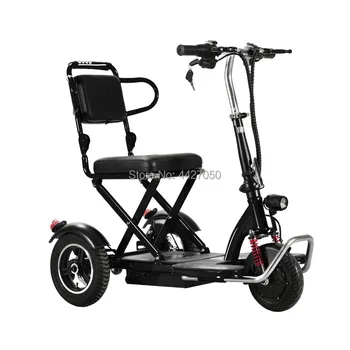 

Free shipping light folding lithium battery disabled three-wheel electric scooter wheelchair
