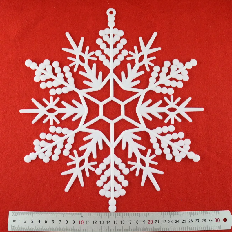 20pcs per lot 12petals plastic white snowflake piece Christmas venue decoration accessories Christmas white decoration snowflake