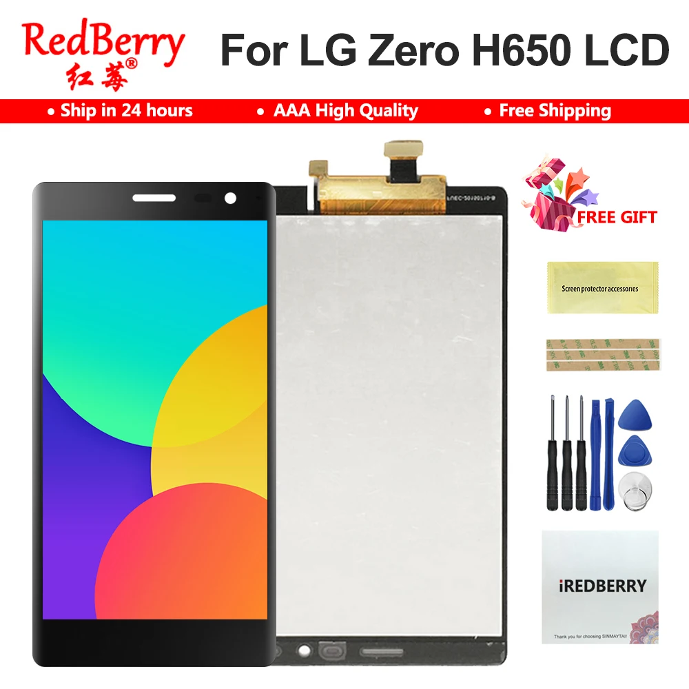 LG Zero H650 H650K 디지타이저 터치 스크린 유리 패널 + LCD 디스플레이 패널 모니터 모듈 어셈블리 용 블랙