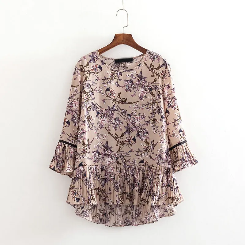Fashion 5Xl Nice Summer Women Plus Size Blouses Fashion Loose Floral Printed Shirts Casual Pleated Patchwork Chiffon Blouses Fashion 5Xl Nice Summer Women Plus Size Blouses Fashion Loose Floral Printed Shirts Casual Pleated Patchwork Chiffon Blouses