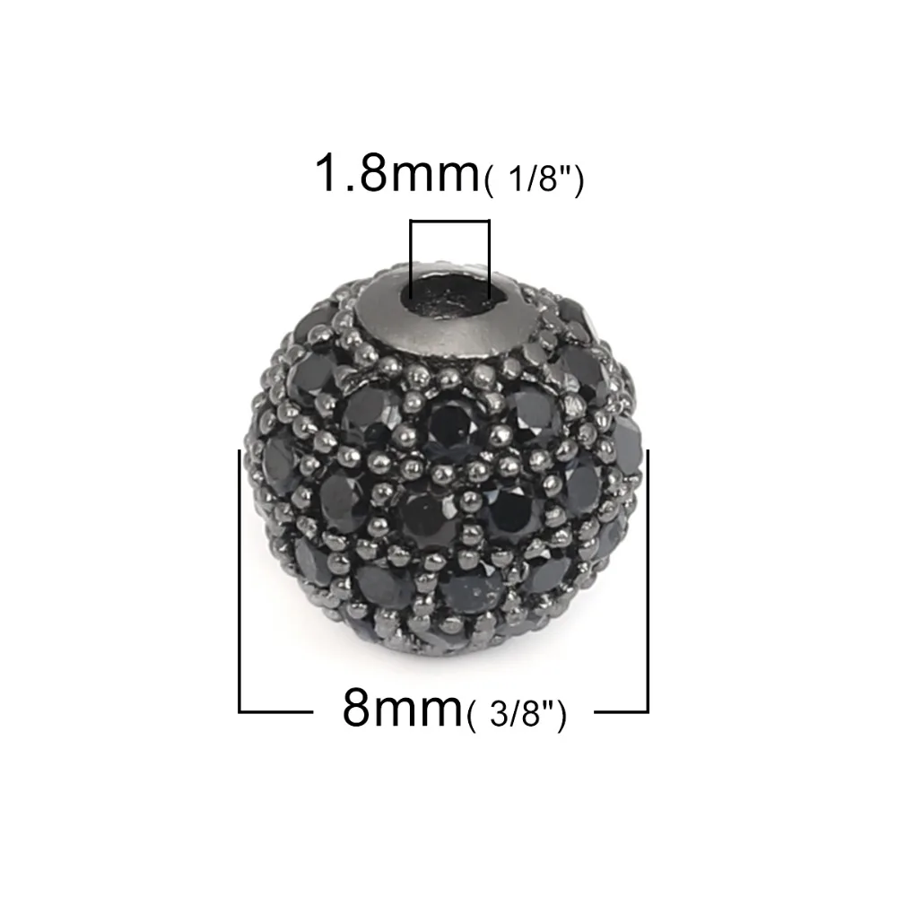 DoreenBeads бисер из цинкового сплава круглые розовые золотые прозрачные стразы ювелирные аксессуары около 8 мм диаметр, Отверстие: около 1,9 мм, 5 шт