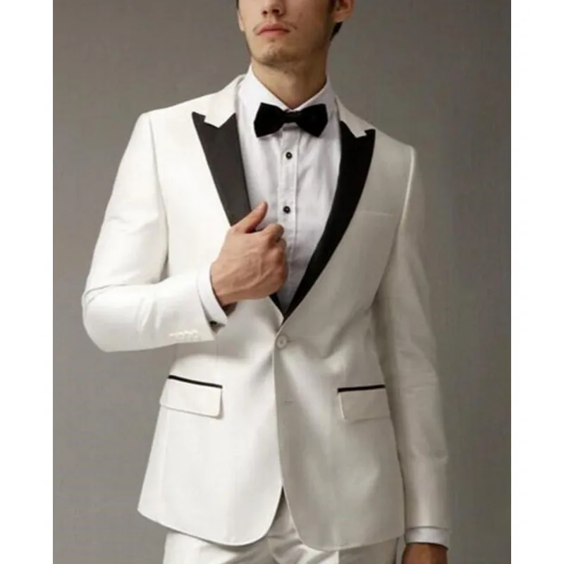 

Custom Made Hot Cheap Black Lapel Business Men Suits 2 Pieces Groomsman Wear Wedding Tuxedo For Men Business Suits (Jacket+Pant)