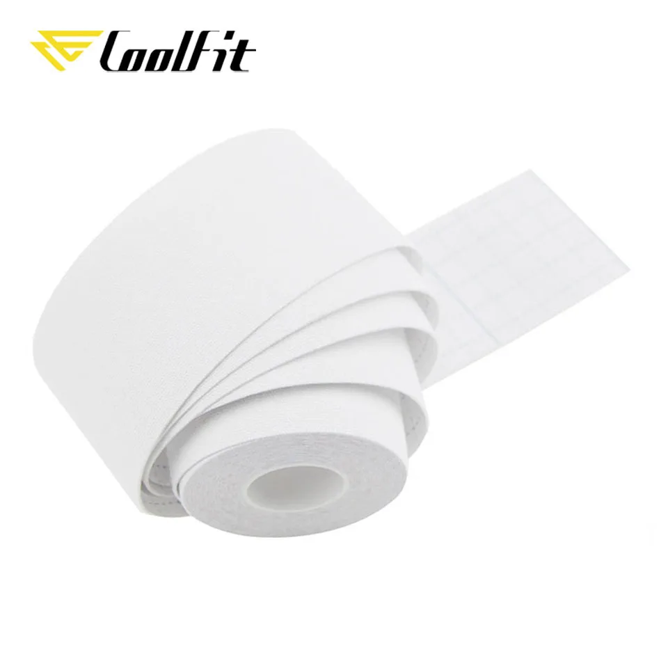 White CoolFit кинезиологическая лента Атлетическая восстанавливающая эластичная лента наколенник для облегчения боли в мышцах наколенники Поддержка для тренажерного зала фитнес бандаж - Цвет: White