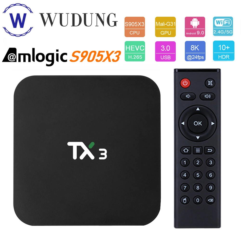 Tanix TX3 Smart tv BOX Android 9,0 Amlogic S905X3 8K медиаплеер 4 Гб ОЗУ 32 Гб 64 Гб ПЗУ 2,4 г/5 ГГц двойной Wifi BT H.265 телеприставка