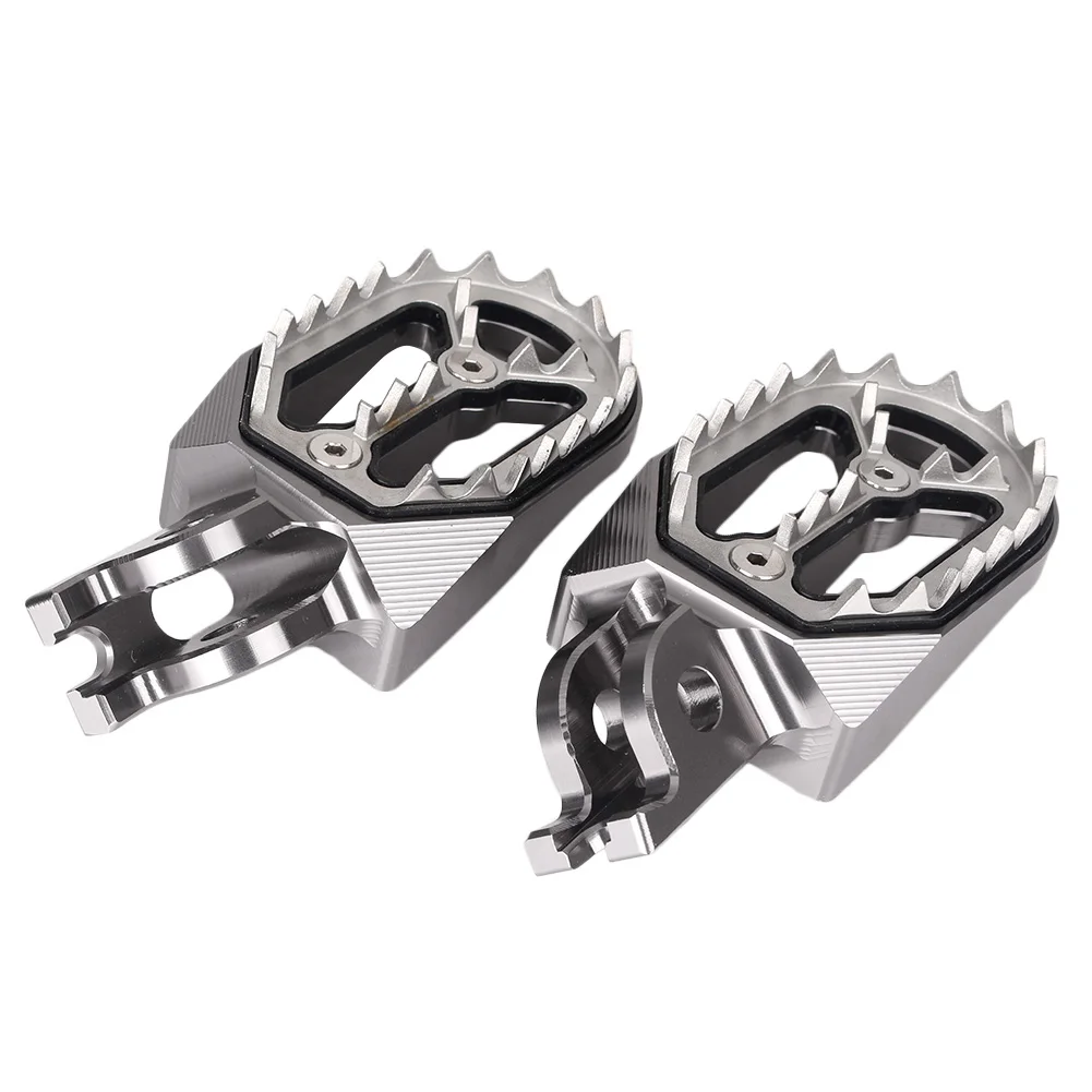 Мотор острые зубы гоночные Подножки для Kawasaki KX250 05-08& KX250F 05-15& KX450F 07-15& KLX450 08-15 - Цвет: Серый