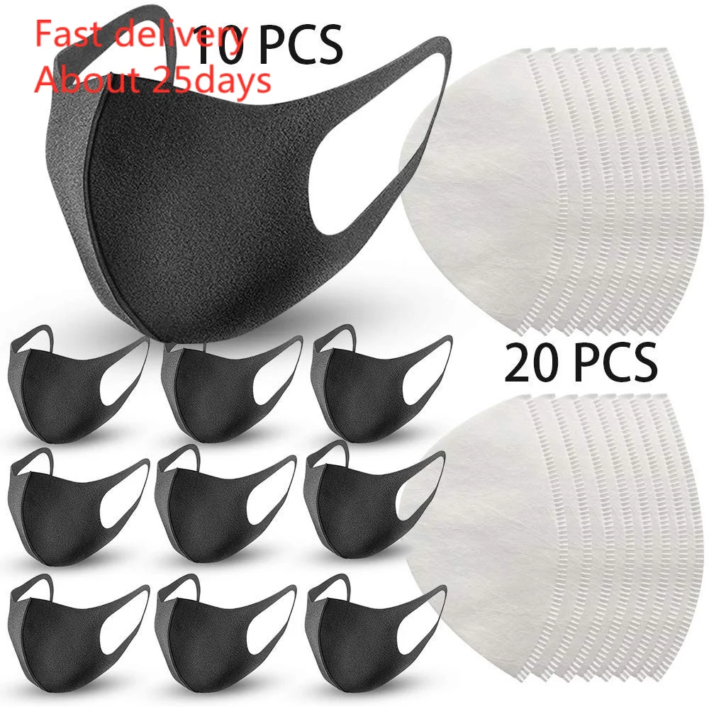 

mascarilla mouth mask 10 Pack Face Masks 20 Replacement Reusable Mask Filter PM2.5 Air Filtration Mask