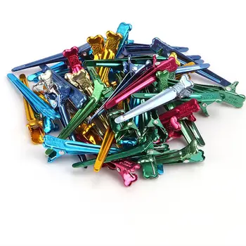 

Approx 50Pcs Flat Metal Colorful Fix Section Holding Hair Clips DIY Alligator Accessories Hairdressing Salon Hair Styling Tool