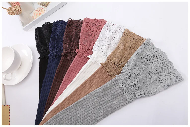 Hot Selling Supply Of Goods Spring And Autumn Cotton Knitted Foot Sock Leg Sleeve Lace over-the-Knee Stockings Bunching Socks