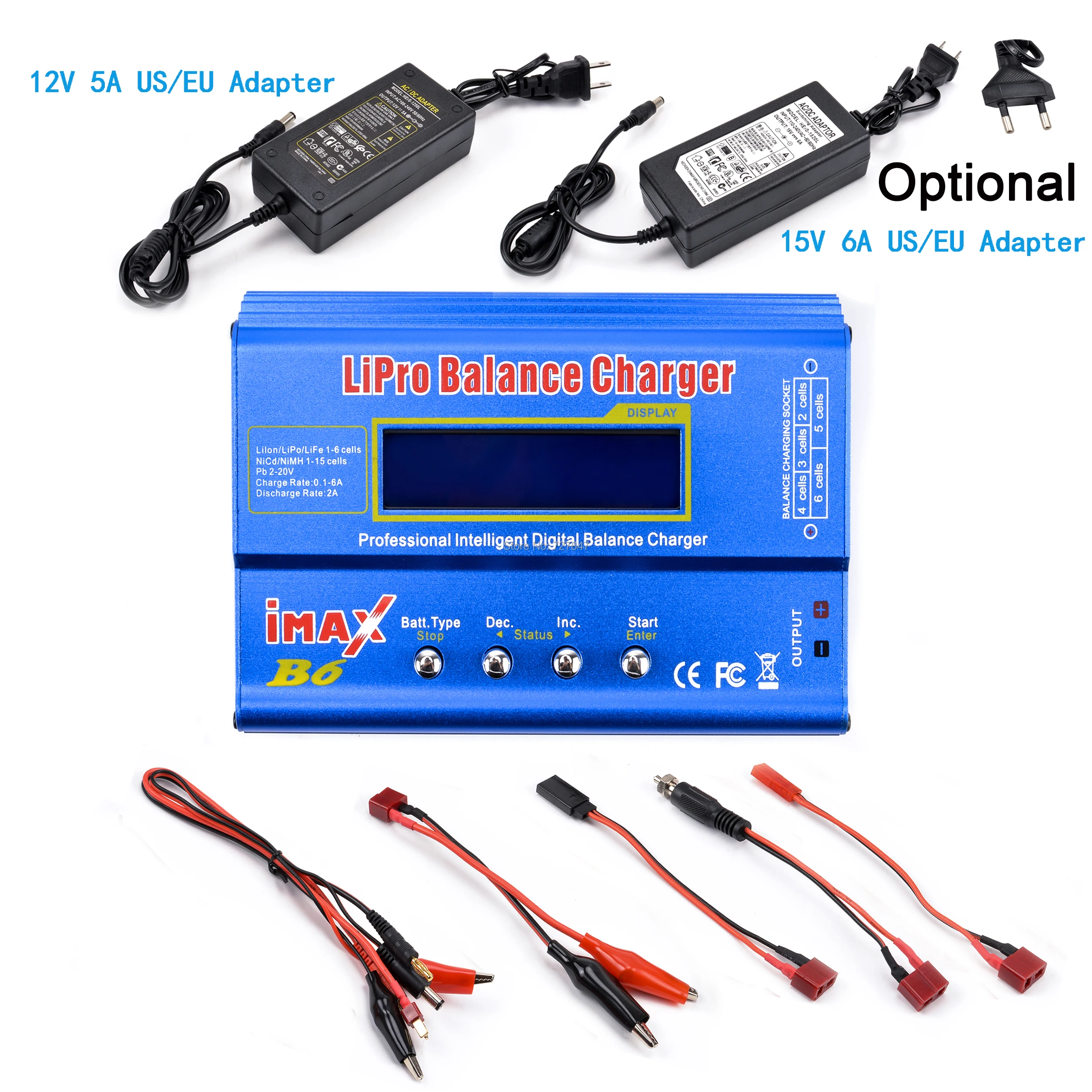 IMAX B6 ЖК экран цифровой RC Lipo NiMh аккумулятор зарядное устройство Dis 80 Вт адаптер