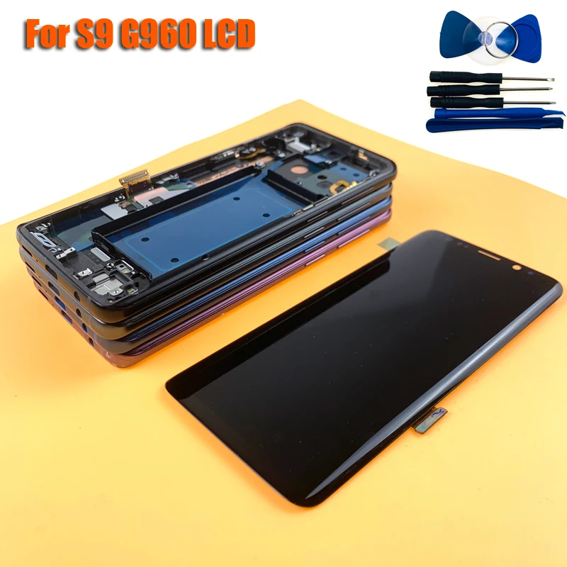 SUPER AMOLED имеет маленький ЖК-дисплей с рамкой для SAMSUNG Galaxy S9 G960 S9 Plus G965 кодирующий преобразователь сенсорного экрана в сборе высокого качества