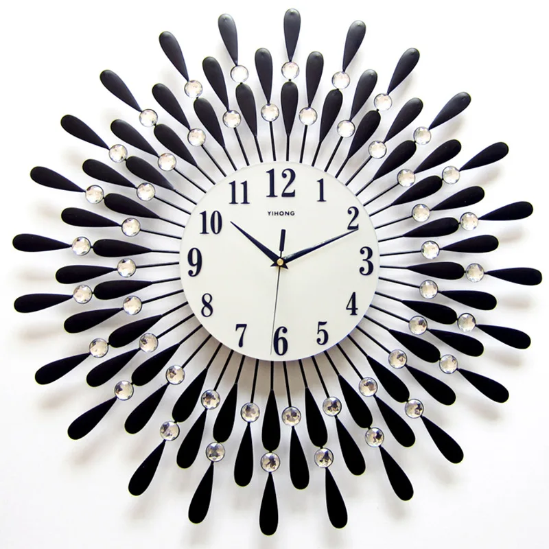  60x 60cm Simple Graceful Wall Clock Clock Quartz wall clock design black  